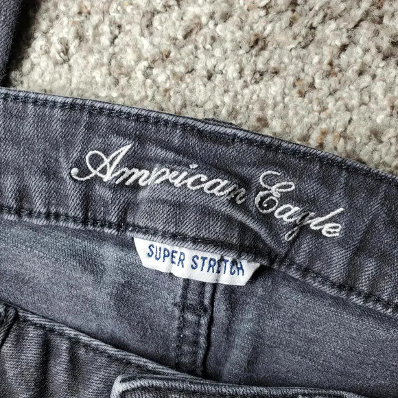 American Eagle Black Super Stretch Skinny Size 8 Regular Jeans - Picture 3 of 15